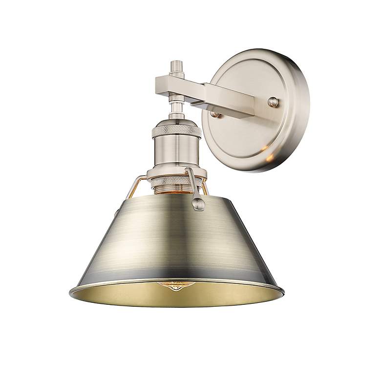 Image 2 Orwell 7 1/2" Wide Wall Sconce in Pewter with Aged Brass more views