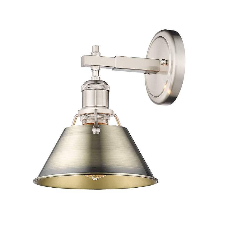 Image 3 Orwell 7 1/2" Wide Wall Sconce in Pewter with Aged Brass more views