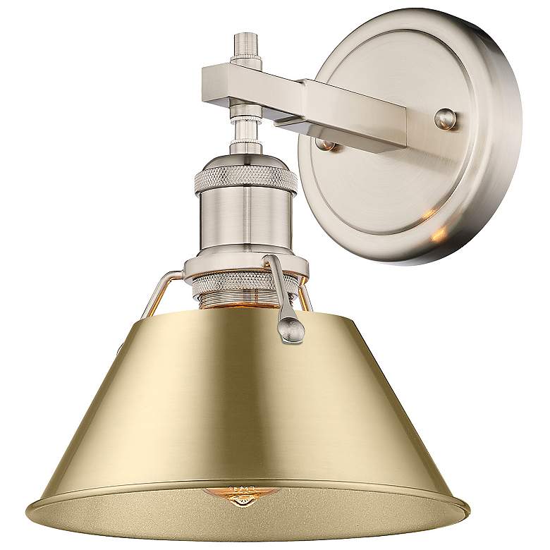 Image 1 Orwell 7 1/2" Wide Wall Sconce in Pewter with Brushed Champagne Bronze