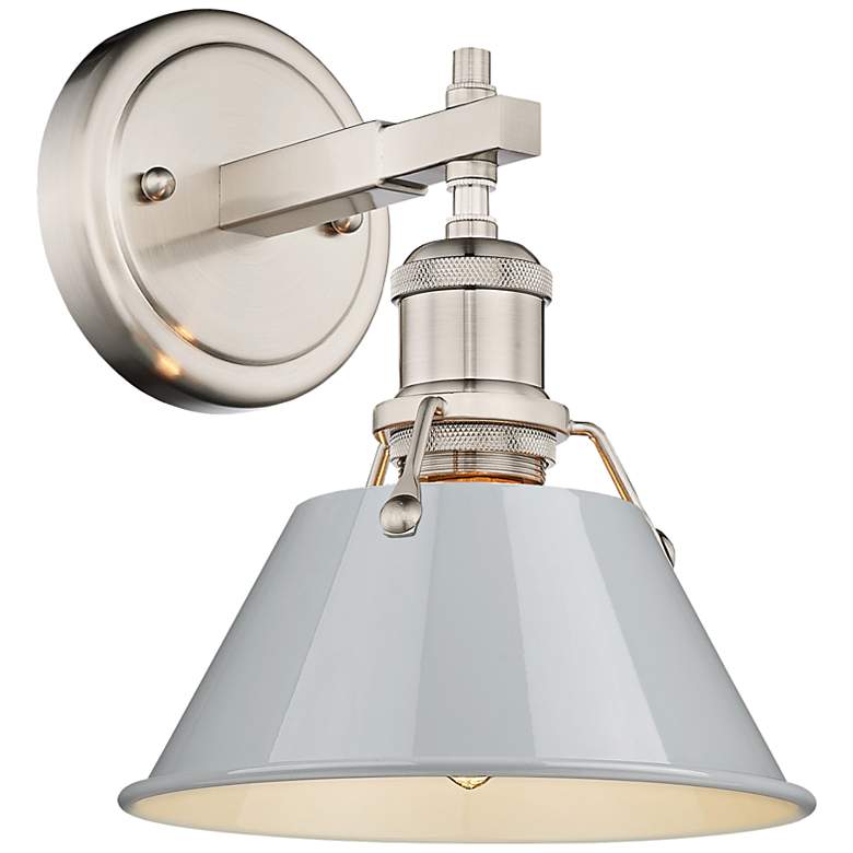 Image 2 Orwell 7 1/2" Wide Wall Sconce in Pewter with Dusky Blue