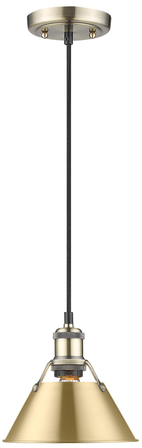 Orwell 7 1/2"W Aged Brass and Champagne Bronze Mini Pendant