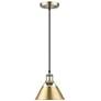 1_Orwell 7 1/2"W Aged Brass and Champagne Bronze Mini Pendant