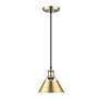 2_Orwell 7 1/2"W Aged Brass and Champagne Bronze Mini Pendant more views