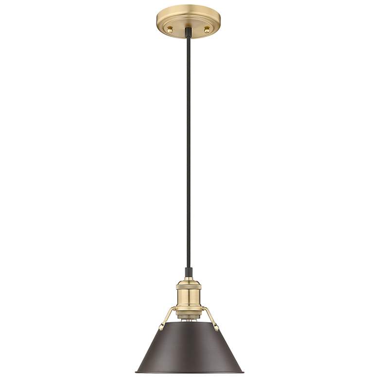 Image 1 Orwell 7 1/2"W Champagne Bronze Mini Pendant w/ Bronze Shade