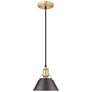2_Orwell 7 1/2"W Champagne Bronze Mini Pendant w/ Bronze Shade more views