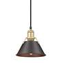 3_Orwell 7 1/2"W Champagne Bronze Mini Pendant w/ Bronze Shade more views