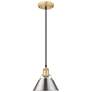 1_Orwell 7 1/2"W Champagne Bronze Mini Pendant w/ Pewter Shade