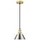 Orwell 7 1/2"W Champagne Bronze Mini Pendant w/ Pewter Shade