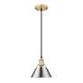 2_Orwell 7 1/2"W Champagne Bronze Mini Pendant w/ Pewter Shade more views