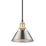 3_Orwell 7 1/2"W Champagne Bronze Mini Pendant w/ Pewter Shade more views
