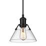 3_Orwell 7 1/2"W Matte Black Mini Pendant w/ Clear Glass Shade more views