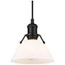 2_Orwell 7 1/2"W Matte Black Mini Pendant w/ Opal Glass Shade