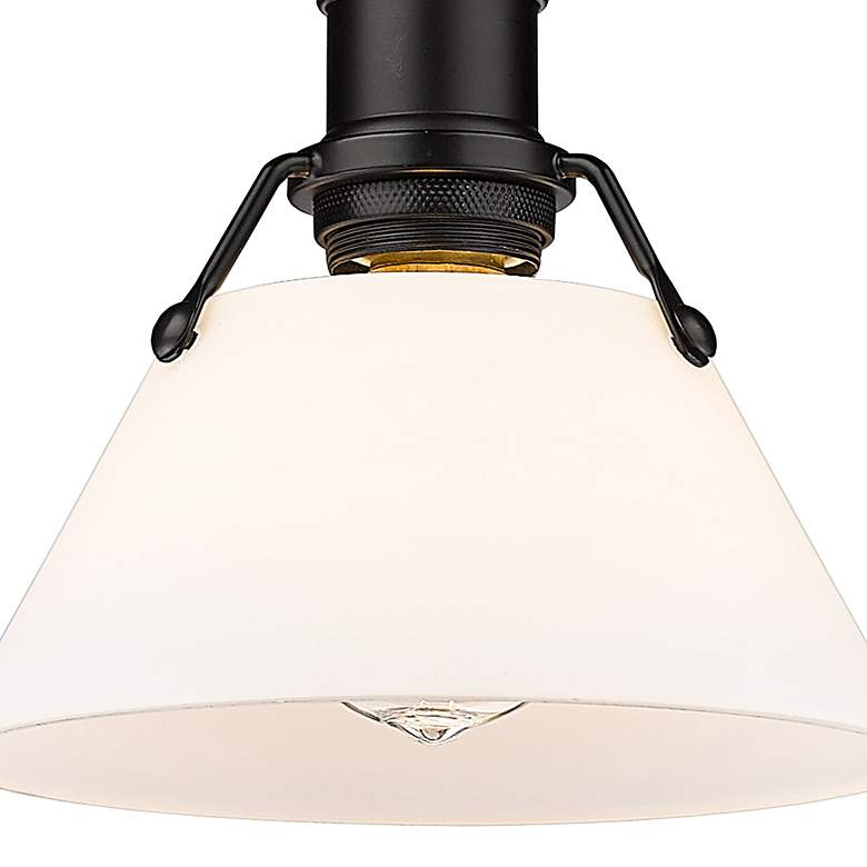 Image 2 Orwell 7 1/2"W Matte Black Mini Pendant w/ Opal Glass Shade more views
