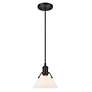 3_Orwell 7 1/2"W Matte Black Mini Pendant w/ Opal Glass Shade more views