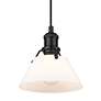 4_Orwell 7 1/2"W Matte Black Mini Pendant w/ Opal Glass Shade more views