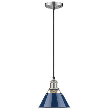 Orwell 7 1/2" Wide Pewter and Matte Navy Mini Pendant