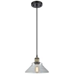 Orwell 8.38" Wide Black Brass Corded Mini Pendant w/ Clear Shade