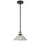 Orwell 8.38" Wide Black Brass Stem Hung Mini Pendant w/ Clear Shade