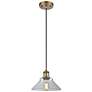 Orwell 8.38" Wide Brushed Brass Corded Mini Pendant w/ Clear Shade