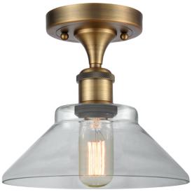 Orwell 8.38" Wide Brushed Brass Semi Flush Mount w/ Clear Shade Orwell 8.38" Wide Brushed Brass Semi Flush Mount w/ Clear Shade