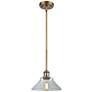 Orwell 8.38" Wide Brushed Brass Stem Hung Mini Pendant w/ Clear Shade