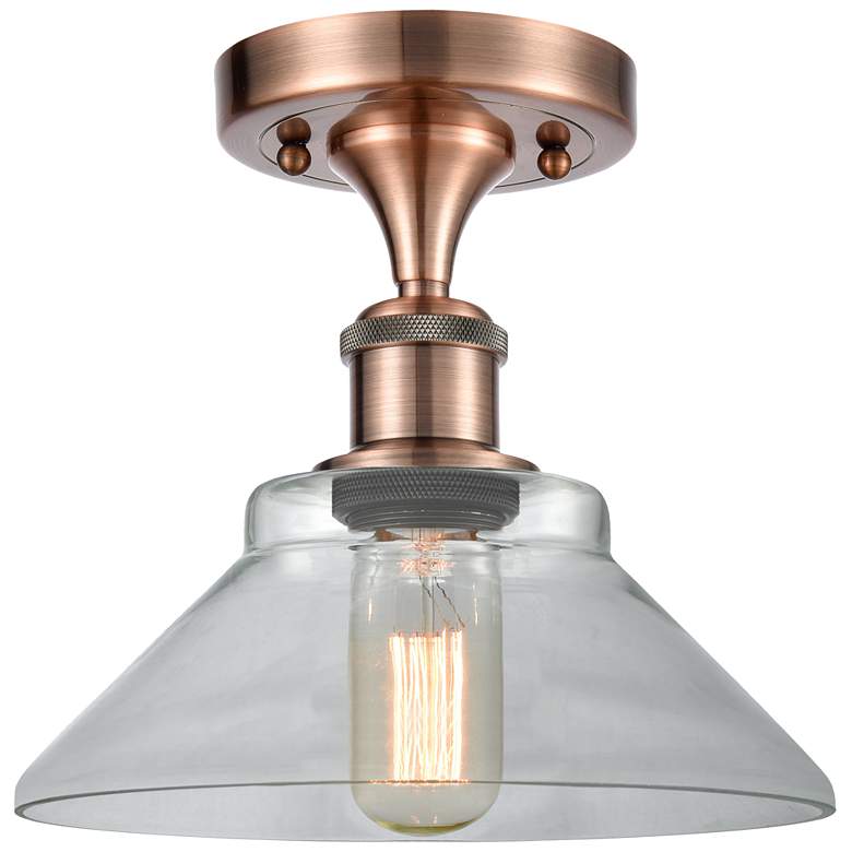 Image 1 Orwell 8.38" Wide Copper Semi Flush Mount w/ Clear Shade