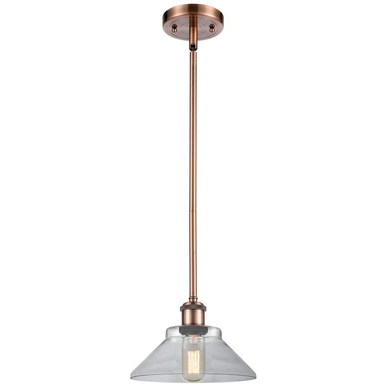 Image 1 Orwell 8.38" Wide Copper Stem Hung Mini Pendant w/ Clear Shade