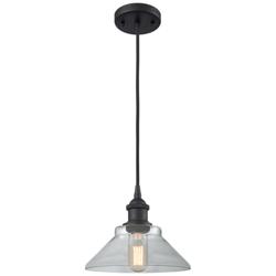 Orwell 8.38" Wide Matte Black Corded Mini Pendant w/ Clear Shade