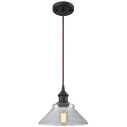 Orwell 8.38" Wide Oil Rubbed Bronze Corded Mini Pendant w/ Clear Shade