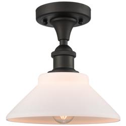 Orwell 8.38" Wide Oil Rubbed Bronze Semi Flush Mount w/ Matte White Sh