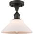 Orwell 8.38" Wide Oil Rubbed Bronze Semi Flush Mount w/ Matte White Sh