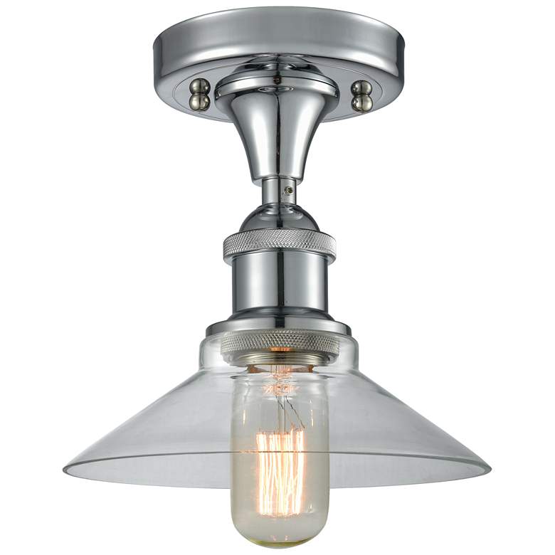 Image 1 Orwell 8.38" Wide Polished Chrome Semi Flush Mount w/ Clear Shade