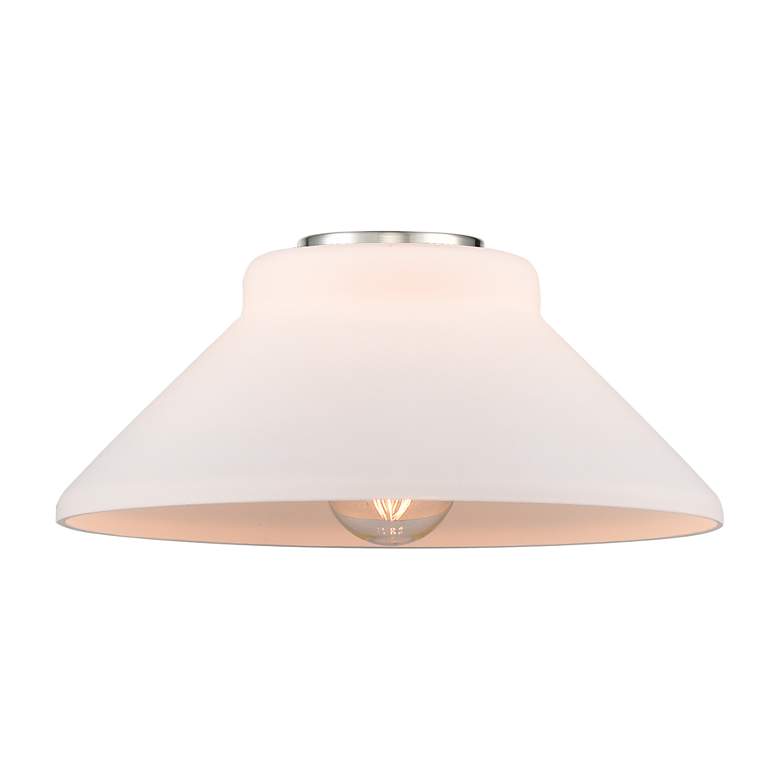 Image 3 Orwell 8.38" Wide Polished Chrome Semi Flush Mount w/ Matte White Shad more views