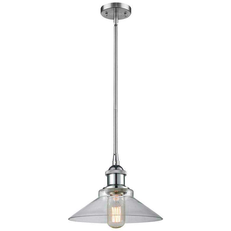 Image 1 Orwell 8.38" Wide Polished Chrome Stem Hung Mini Pendant w/ Clear Shad