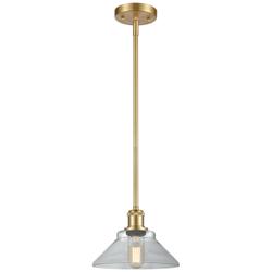 Orwell 8.38" Wide Satin Gold Stem Hung Mini Pendant w/ Clear Shade