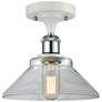 Orwell 8.38" Wide White and Polished Chrome Semi Flush Mount w/ Clear 
