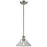 Orwell 8.38"W Brushed Satin Nickel Stem Hung Mini Pendant w/ Clear Sha