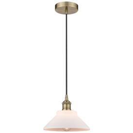 Orwell 8 1/2" Wide Antique Brass Mini Pendant w/ White Glass Orwell 8 1/2" Wide Antique Brass Mini Pendant w/ White Glass