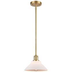 Orwell 8 1/2" Wide Satin Gold Mini Pendant w/ White Glass