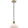 Orwell 8" Antique Brass Cord Hung Mini Pendant w/ Matte White Shade