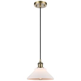 Orwell 8" Antique Brass Cord Hung Mini Pendant w/ Matte White Shade Orwell 8" Antique Brass Cord Hung Mini Pendant w/ Matte White Shade