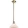 Orwell 8" Antique Brass Mini Pendant w/ Matte White Shade