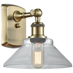 Orwell 8" Antique Brass Sconce w/ Clear Shade
