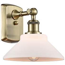 Image1 of Orwell 8" Antique Brass Sconce w/ Matte White Shade