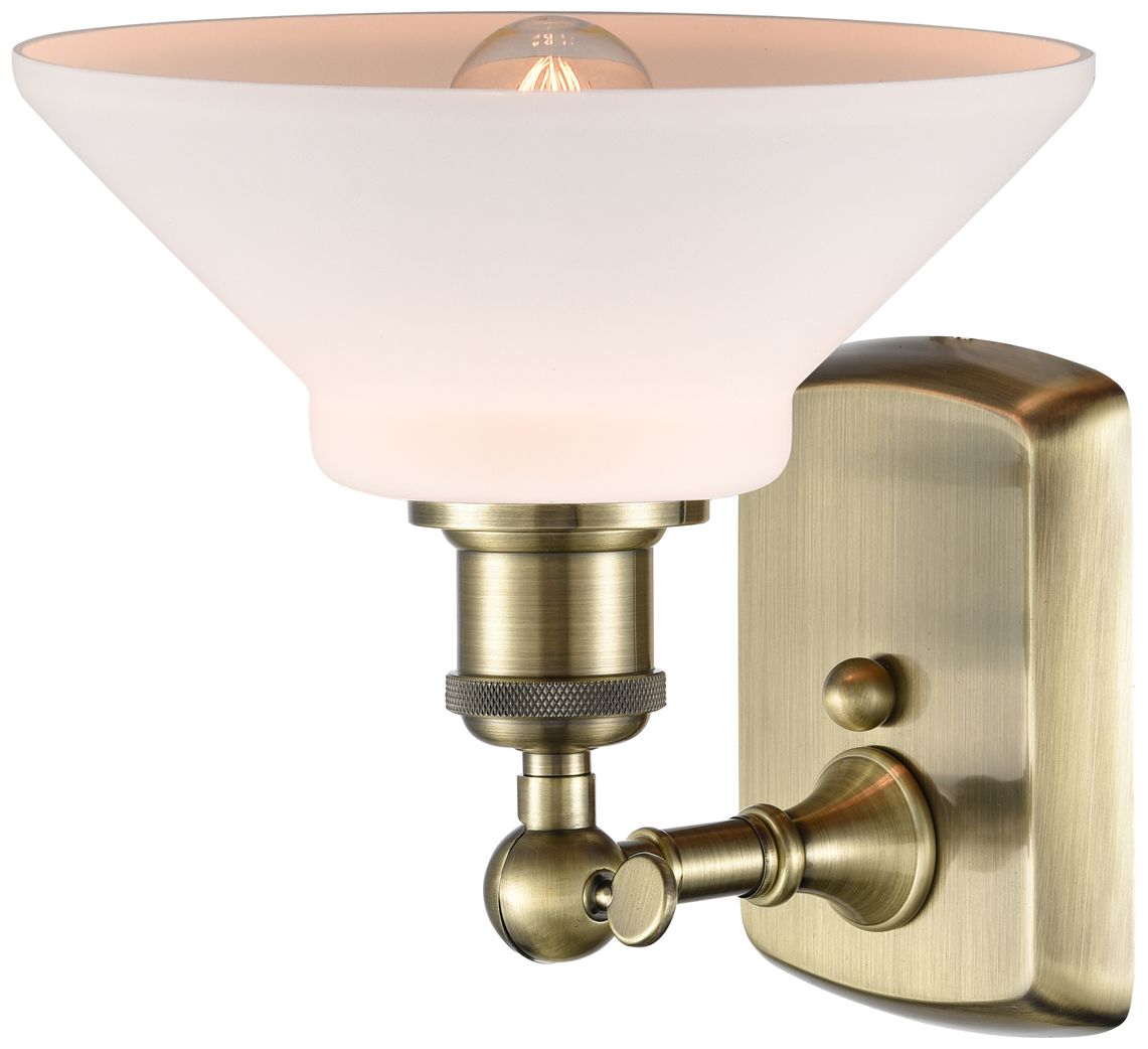 Image 3 Orwell 8" Antique Brass Sconce w/ Matte White Shade more views
