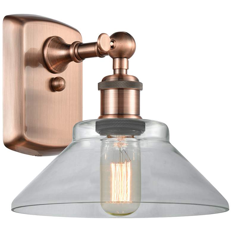 Image 1 Orwell 8" Antique Copper Sconce w/ Clear Shade