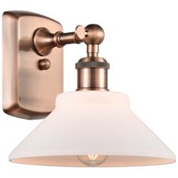 Orwell 8" Antique Copper Sconce w/ Matte White Shade
