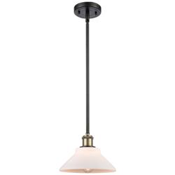 Orwell 8" Black Antique Brass Mini Pendant w/ Matte White Shade