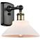 Orwell 8" Black Antique Brass Sconce w/ Matte White Shade