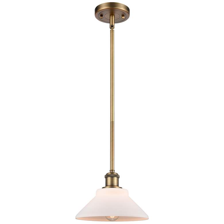 Image 1 Orwell 8" Brushed Brass Mini Pendant w/ Matte White Shade